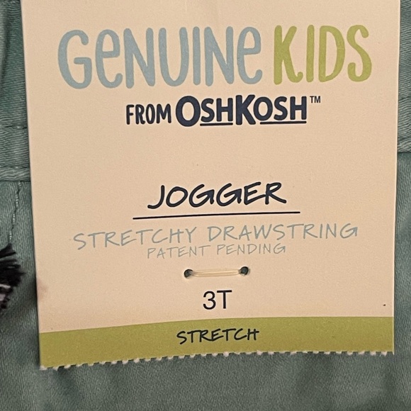 Genuine Kids OshKosh Boys 3T Green Adjustable Waist Jogger Pants - Picture 10 of 12